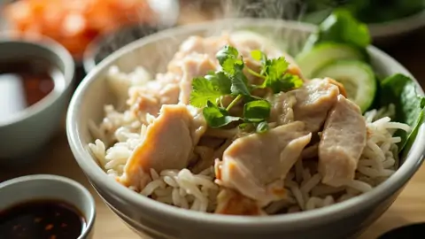 Arroz con Pollo Hainés (Hainanese Chicken Rice)