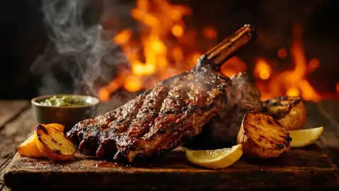 Asado de Tira Argentino con Chimichurri