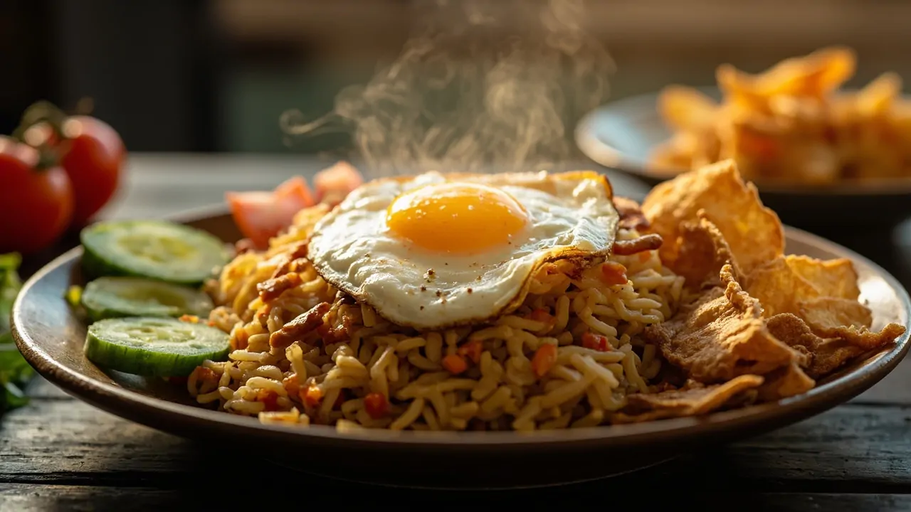 Nasi Goreng Indonesiano (Arroz Frito con Pollo)