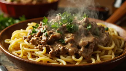 Beef Stroganoff (Buey Stroganoff)