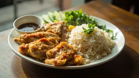 Pollo Hainanese con Arroz (Hainanese Chicken Rice)