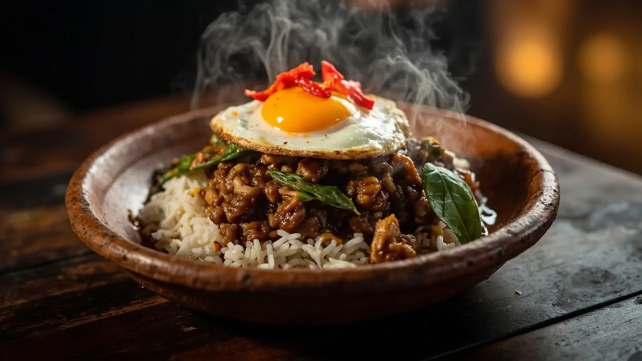 Pad Krapow Moo Sap (Cerdo Picante con Albahaca Sagrada Tailandesa)
