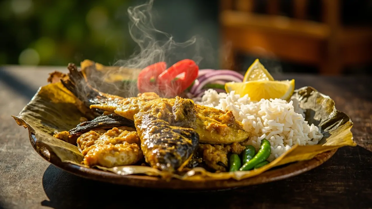Ilish Bhapa - Hilsa al Vapor con Pasta de Mostaza