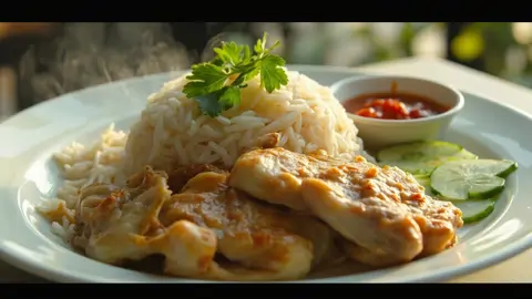Hainanese Chicken Rice (Pollo Hainanés con Arroz)