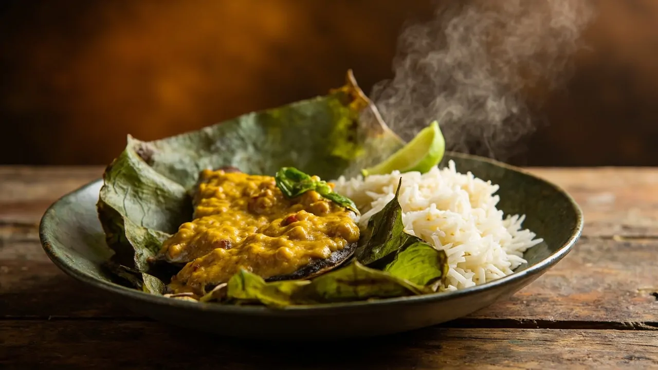 Ilish Bhapa (Hilsa al Vapor con Mostaza y Coco)