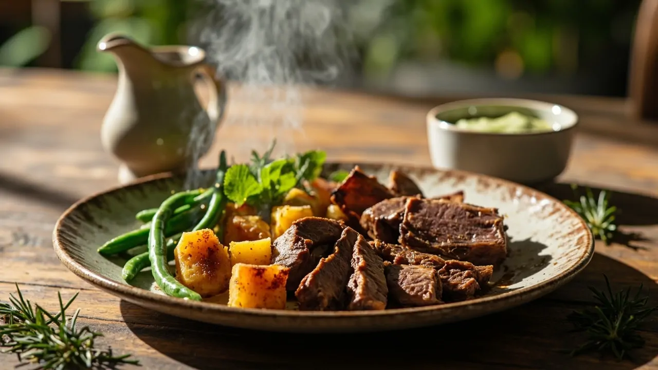 Roast Lamb with Kumara and Fresh Mint Sauce