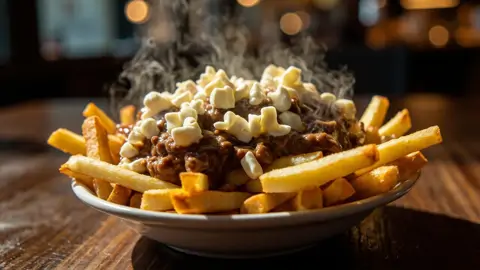 Poutine canadiense clásica