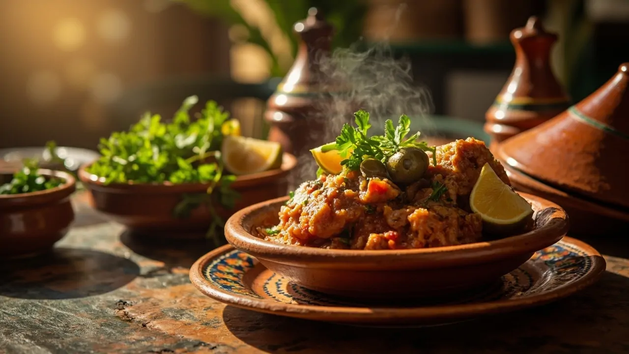 Tagine de Pollo con Limón en Conserva y Aceitunas