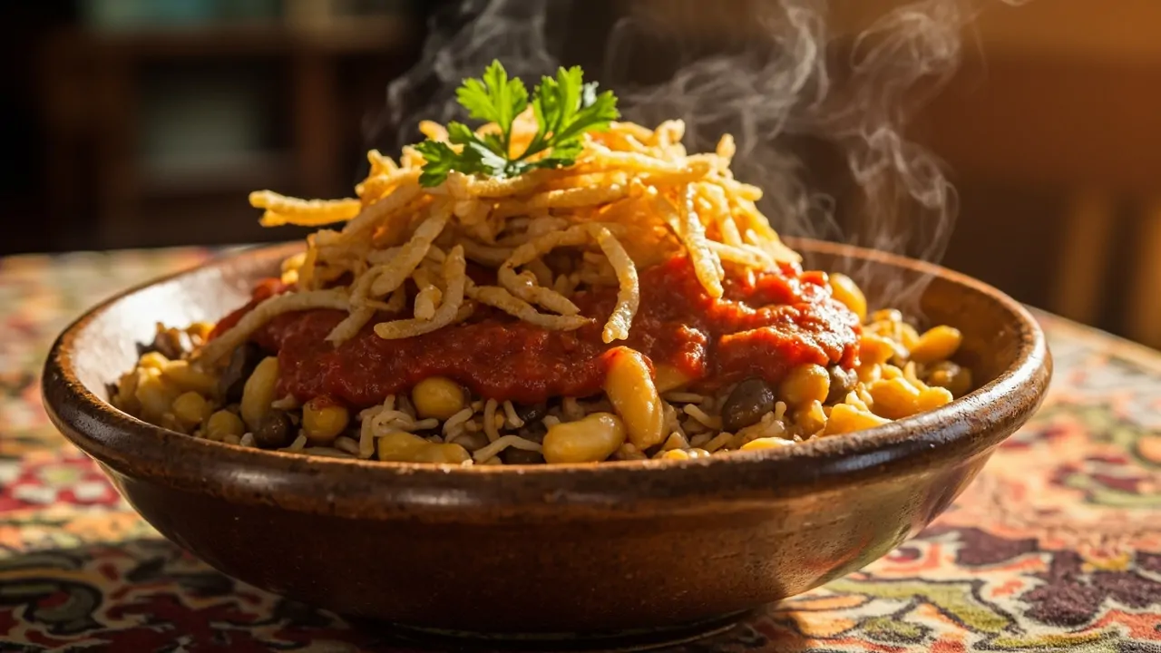 Koshari Egipcio Tradicional