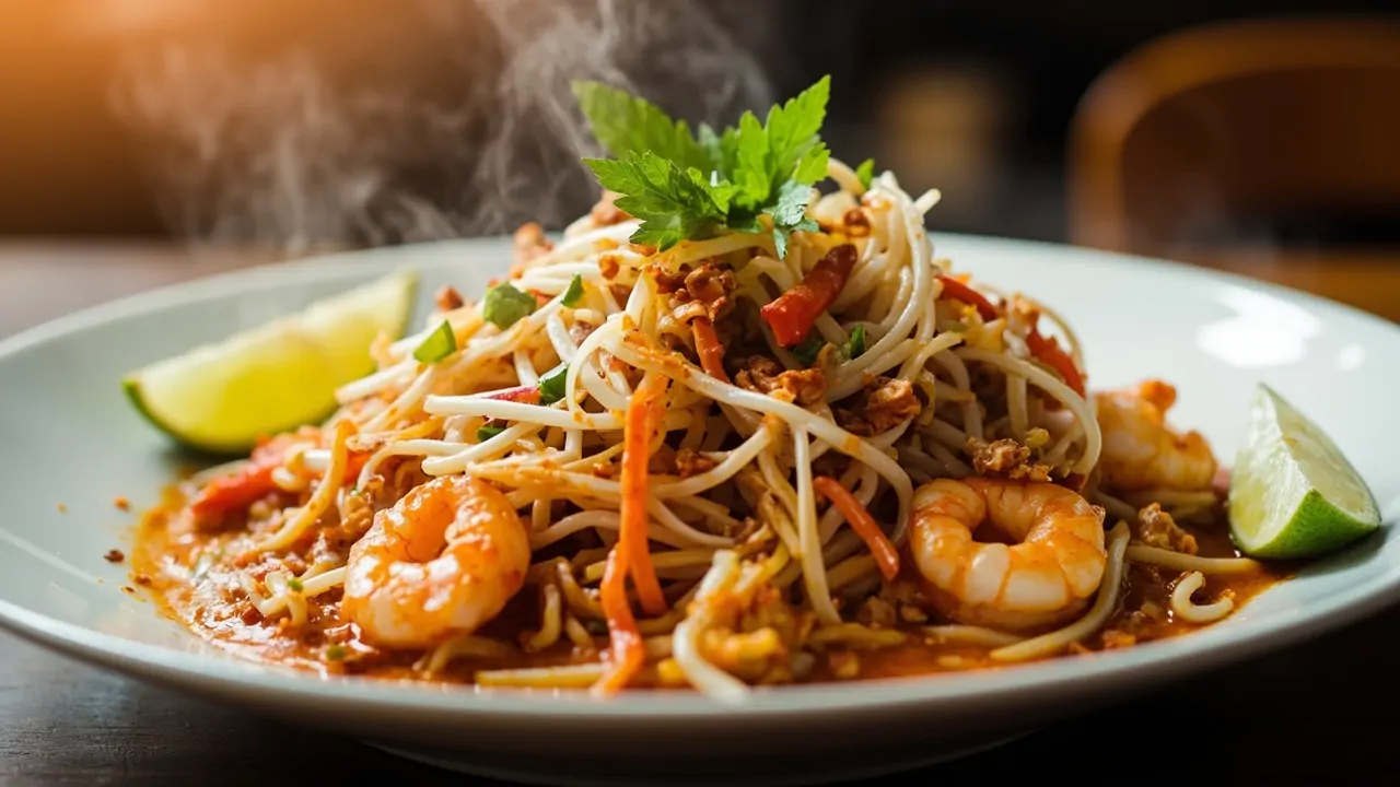 Pad Thai Auténtico con Camarones