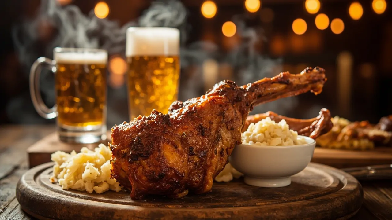 Schweinshaxe Asada con Chucrut