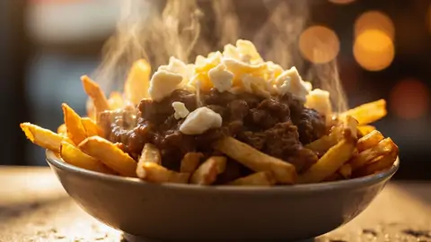 Poutine tradicional québécoise